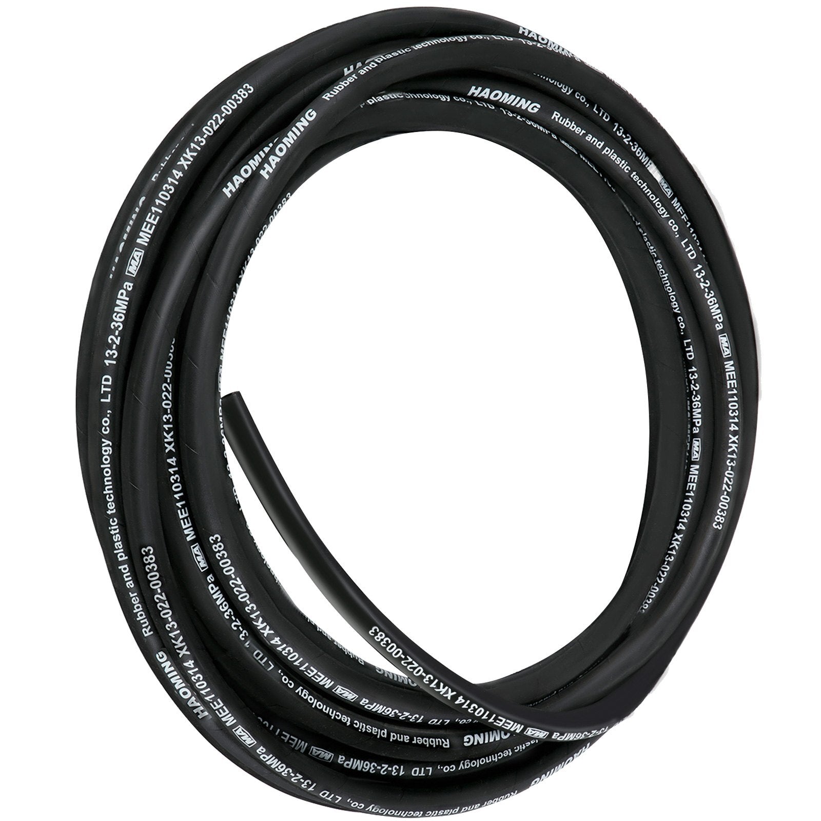 Hydraulic Hose 50 Feet Rubber Hydraulic Hoses with 2 High-Tensile Steel Wire Braid, Inner Diameter 1/2 Inch, 5000 PSI Max, Bulk Hydraulic Hose -40 ?F to 250 ?F, Hydraulic Oil Flexible Hose