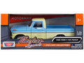 1969 Ford F-100 Pickup Truck Light Blue and Cream "Timeless Legends" Series 1/24 Diecast Model Car by Motormax